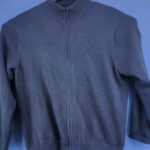 Men's Navy Full-Zip Knit Sweater
